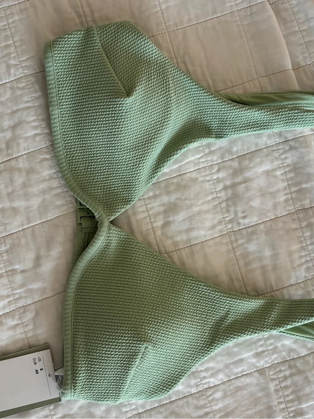 H&M Textured Mint Green Bikini Set